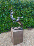 Life sized boxing hares