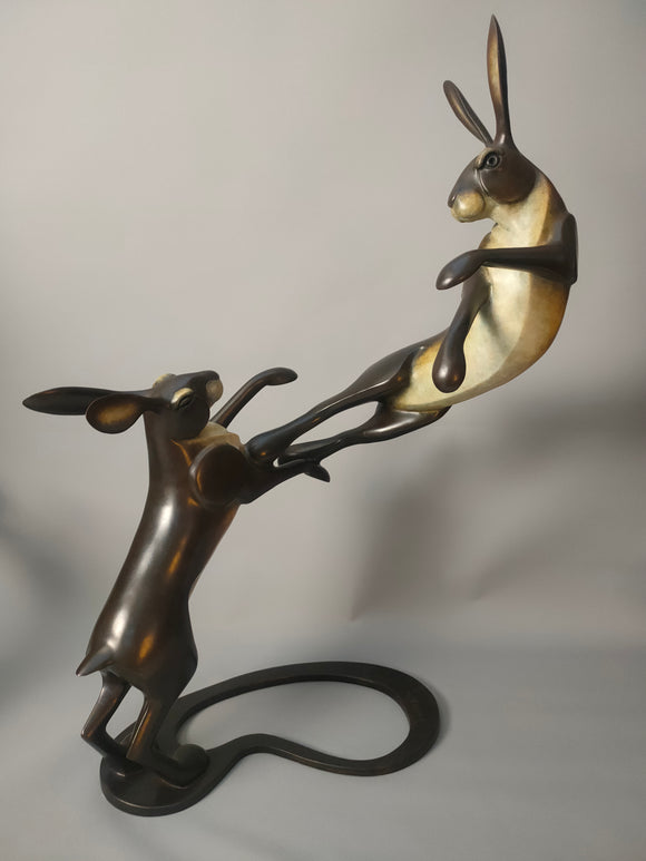 Miniature boxing hares